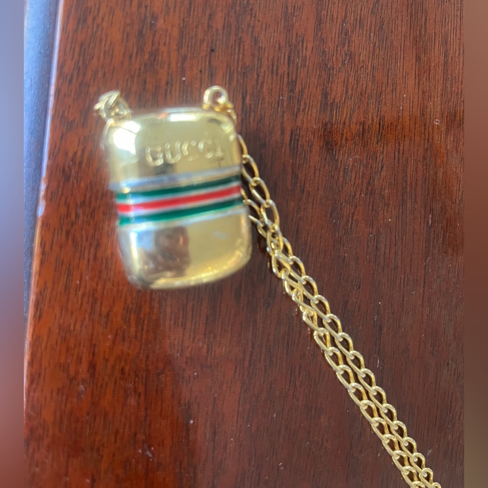 Gucci Gold Pendant Pill Box  Necklace Vintage from Japan - Picture 2 of 4